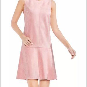 NWT Vince Camuto Shift Pink Faux Suede Dress Sz L